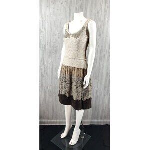 Vintage Apron Dress Hobbitcore Forestcore Brown Embroidery Prairie Tocca